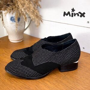 MINX Black Studded Loafers – Size 39